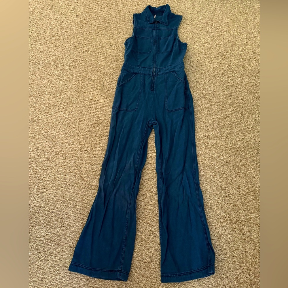 70s Style Demin Free People Flared Jumper